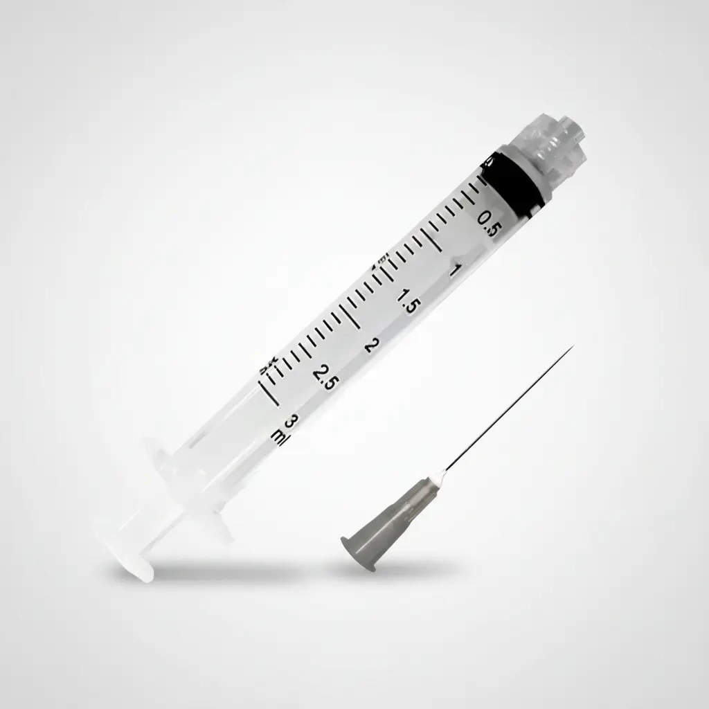 Kit Seringa 3ml Luer Lock 50 Unidades + Agulha 25x7 50 Unidades - Intramuscular